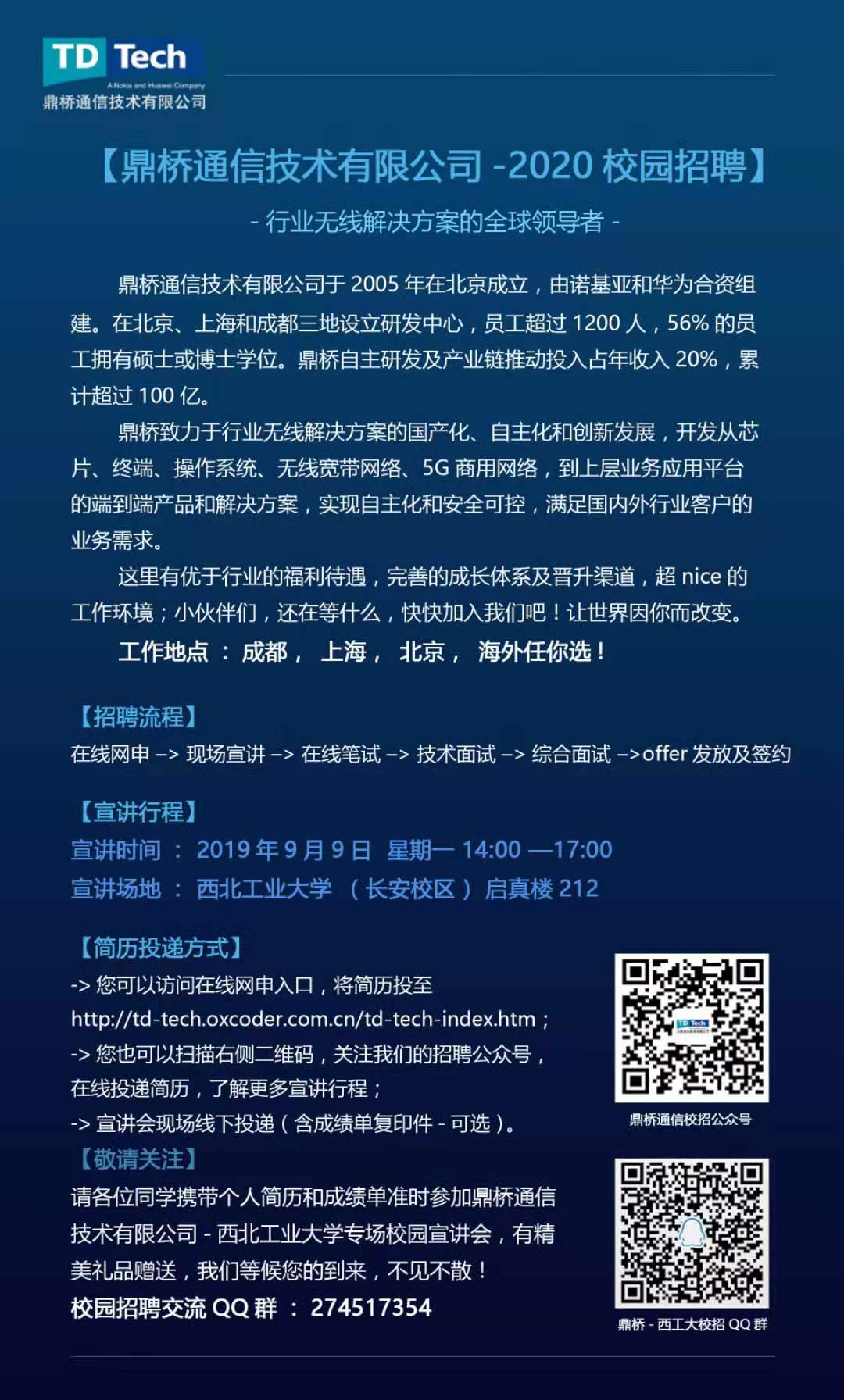 届研究生招聘信息 成都鼎桥通信技术有限公司 计算机学院